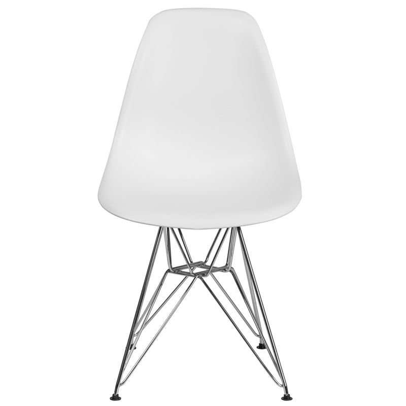 White Plastic/chrome Chair