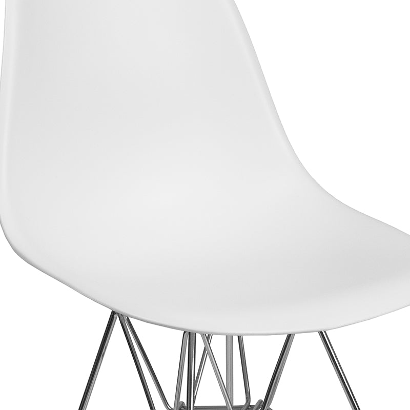 White Plastic/chrome Chair