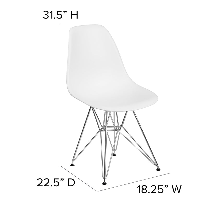 White Plastic/chrome Chair
