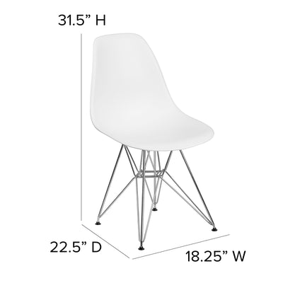 White Plastic/chrome Chair