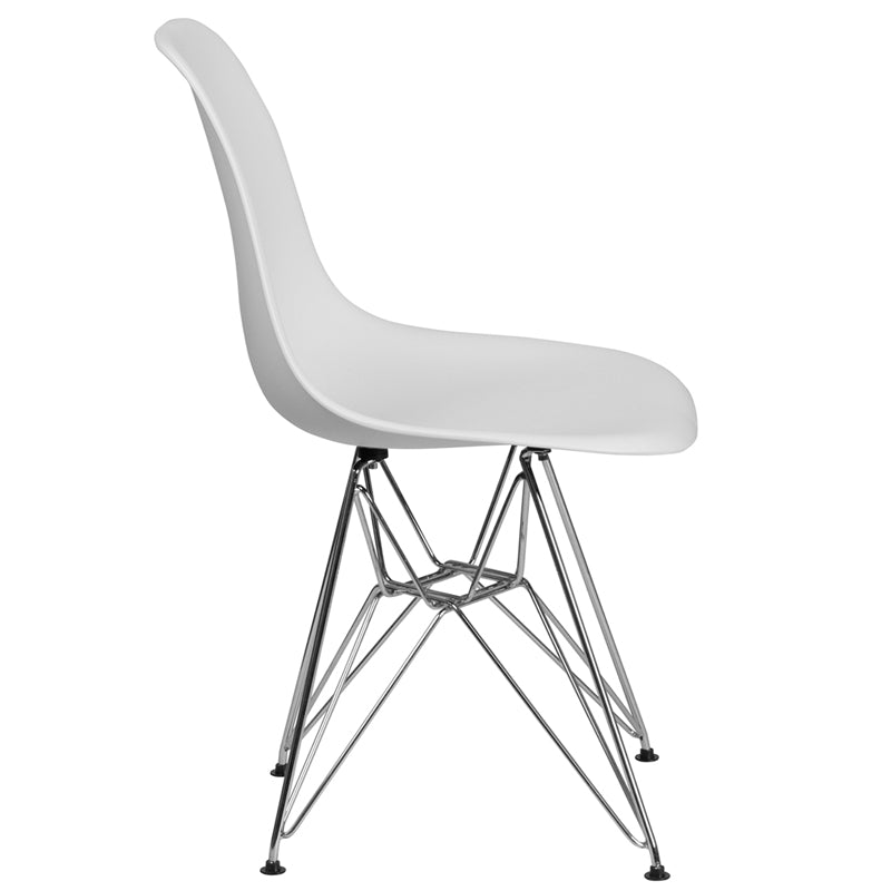 White Plastic/chrome Chair