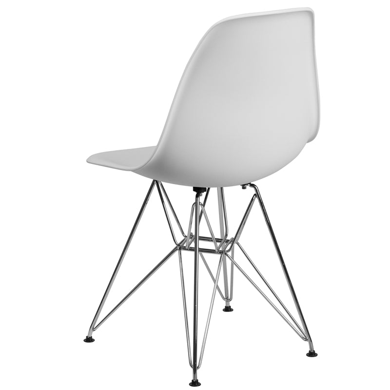 White Plastic/chrome Chair