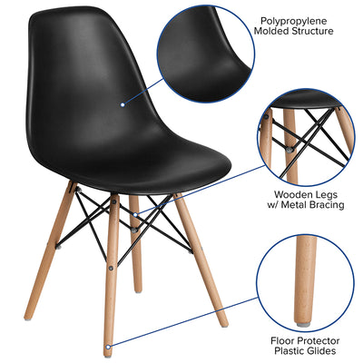 Black Plastic/wood Chair