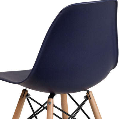 Navy Plastic/wood Chair