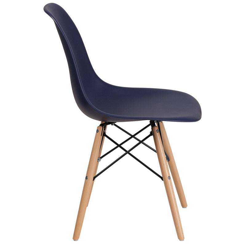 Navy Plastic/wood Chair