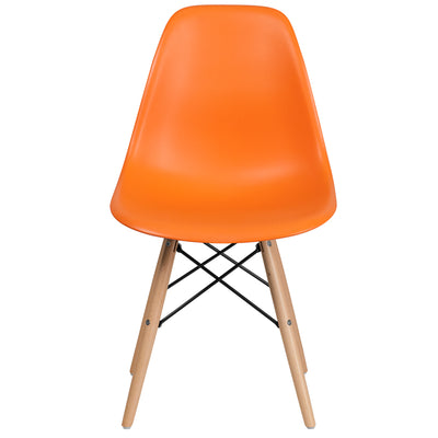 Orange Plastic/wood Chair