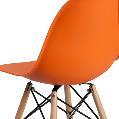 Orange Plastic/wood Chair