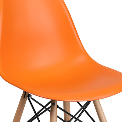 Orange Plastic/wood Chair