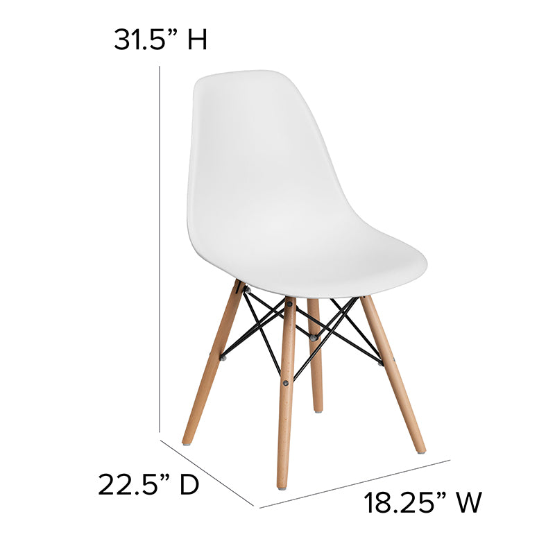 White Plastic/wood Chair