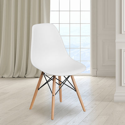 White Plastic/wood Chair