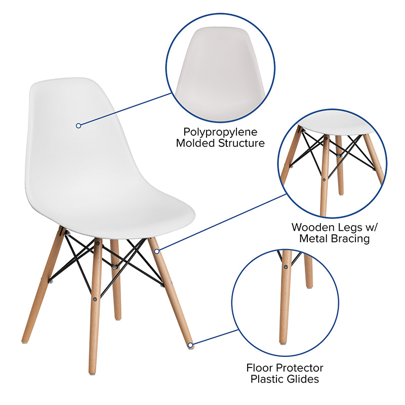 White Plastic/wood Chair