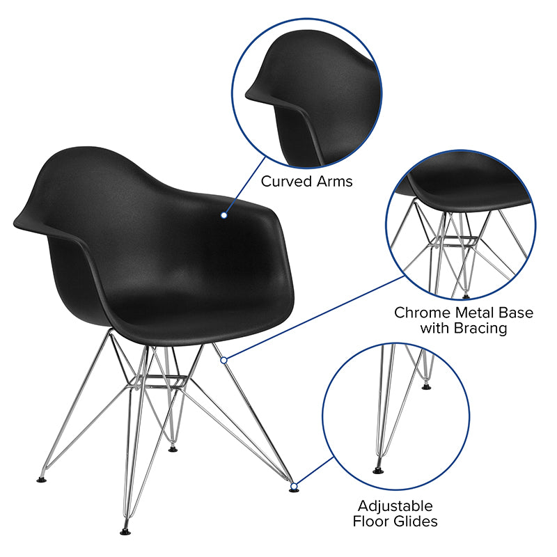Black Plastic/chrome Chair