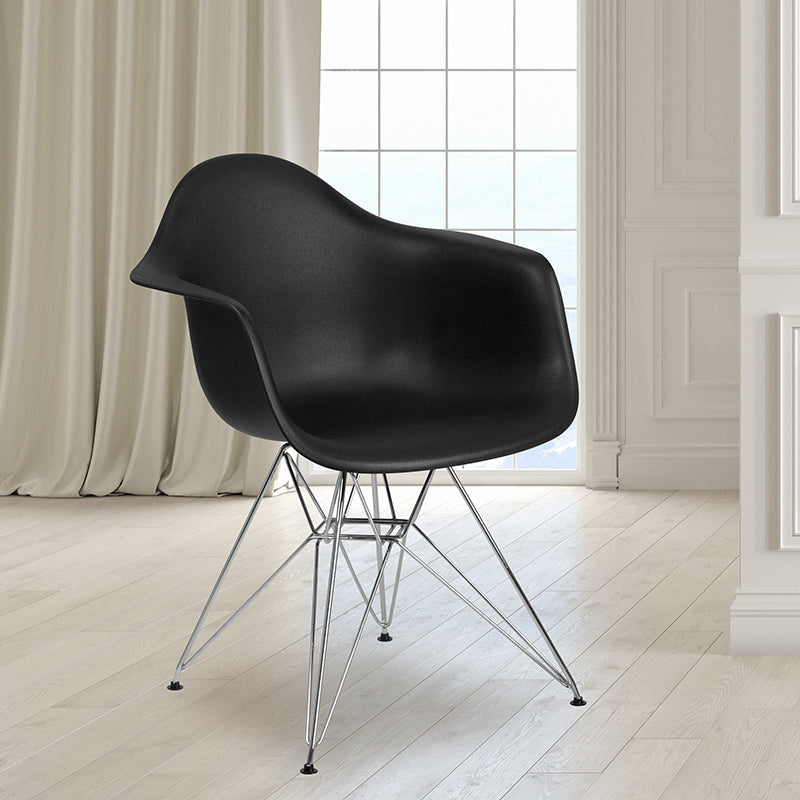 Black Plastic/chrome Chair