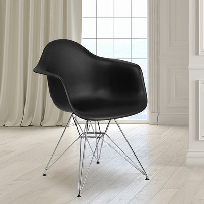 Black Plastic/chrome Chair