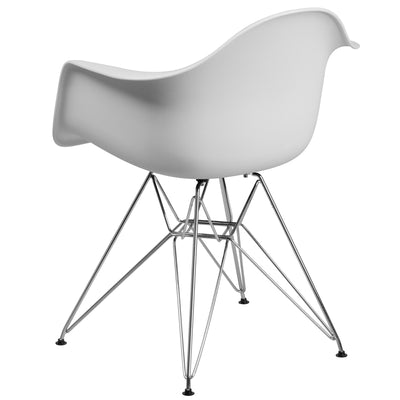 White Plastic/chrome Chair