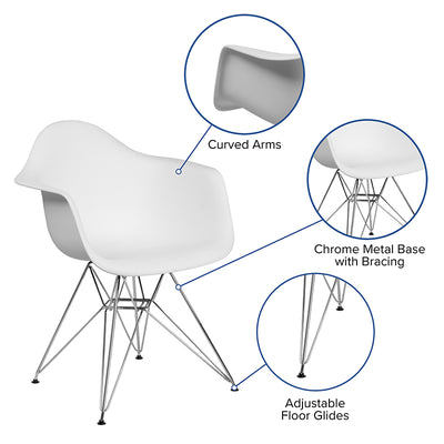 White Plastic/chrome Chair