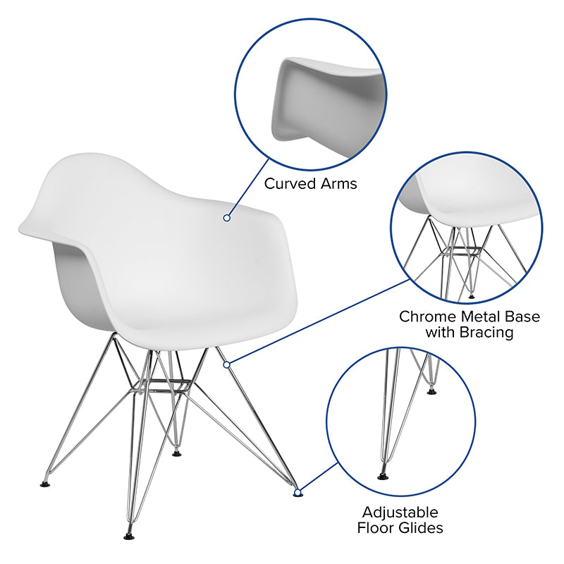 White Plastic/chrome Chair