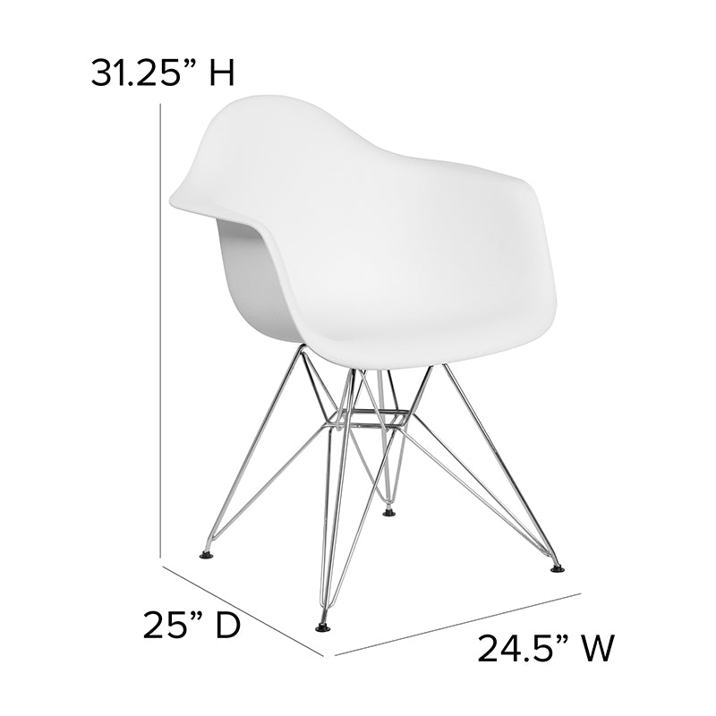 White Plastic/chrome Chair