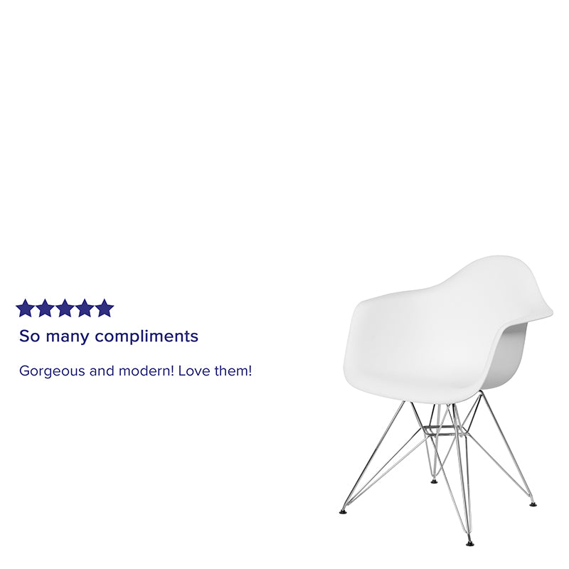 White Plastic/chrome Chair