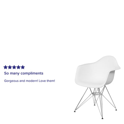 White Plastic/chrome Chair