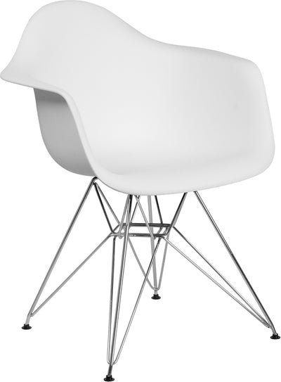 White Plastic/chrome Chair