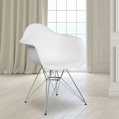 White Plastic/chrome Chair