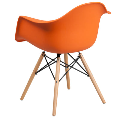 Orange Plastic/wood Chair