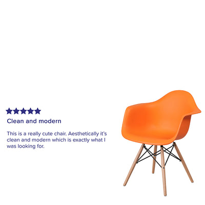Orange Plastic/wood Chair