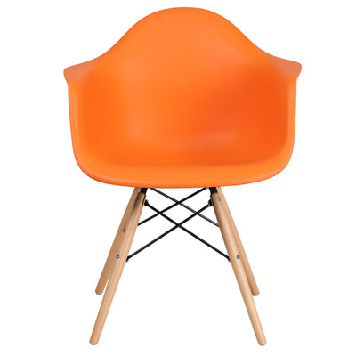 Orange Plastic/wood Chair