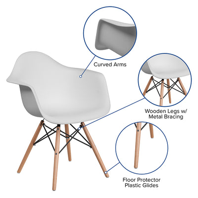 White Plastic/wood Chair
