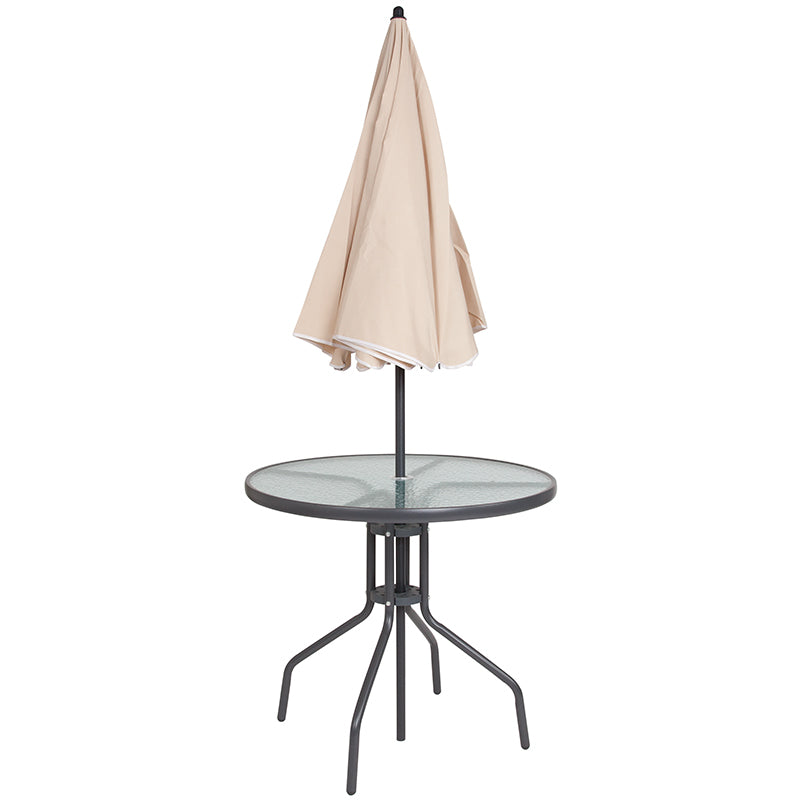 6pc Brown Patio Set & Umbrella