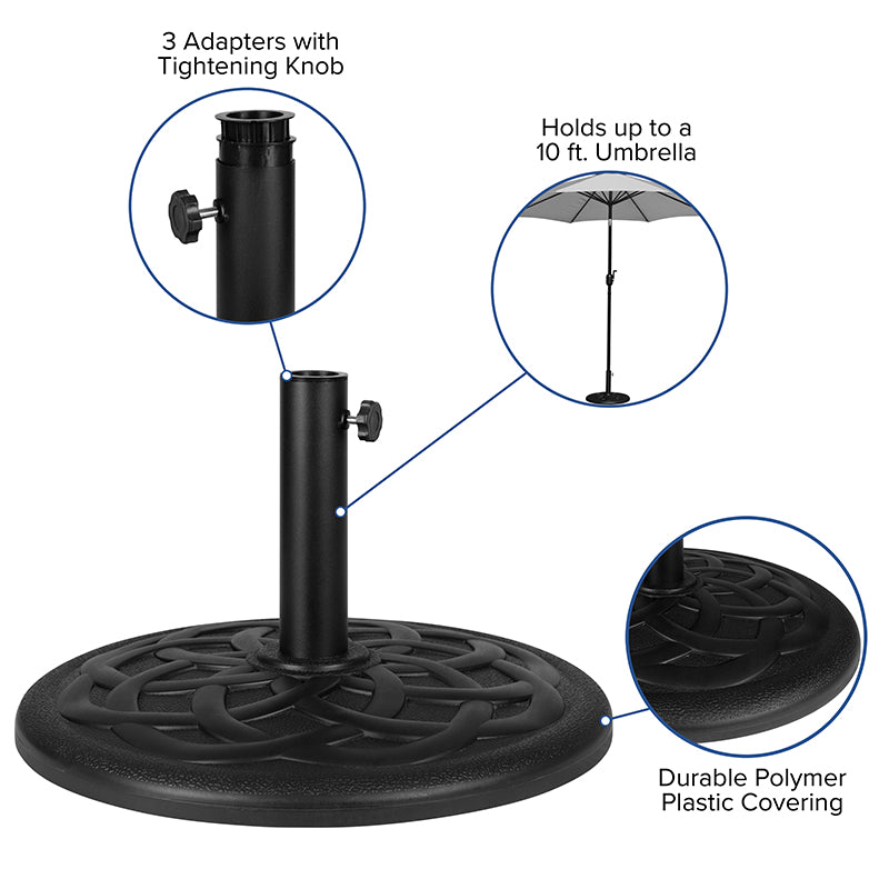 Black Cement Umbrella Base
