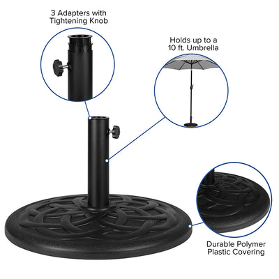 Black Cement Umbrella Base
