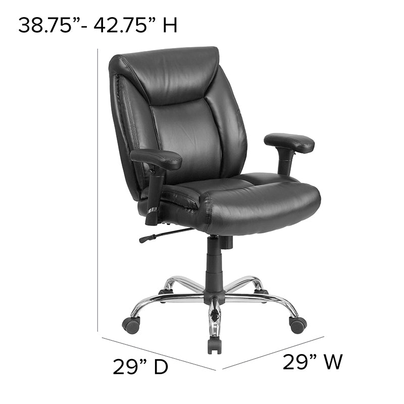 Black 400lb Mid-back Chair