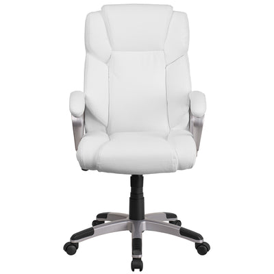 White Mid-back Leather Chair