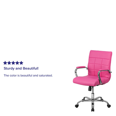 Pink Mid-back Vinyl Chair