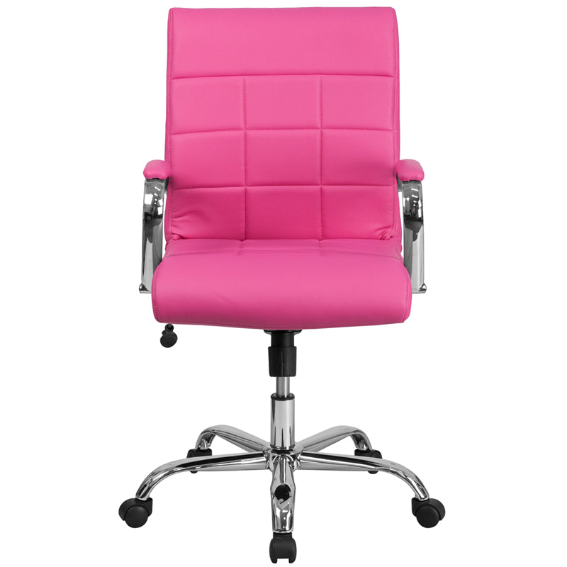 Pink Mid-back Vinyl Chair