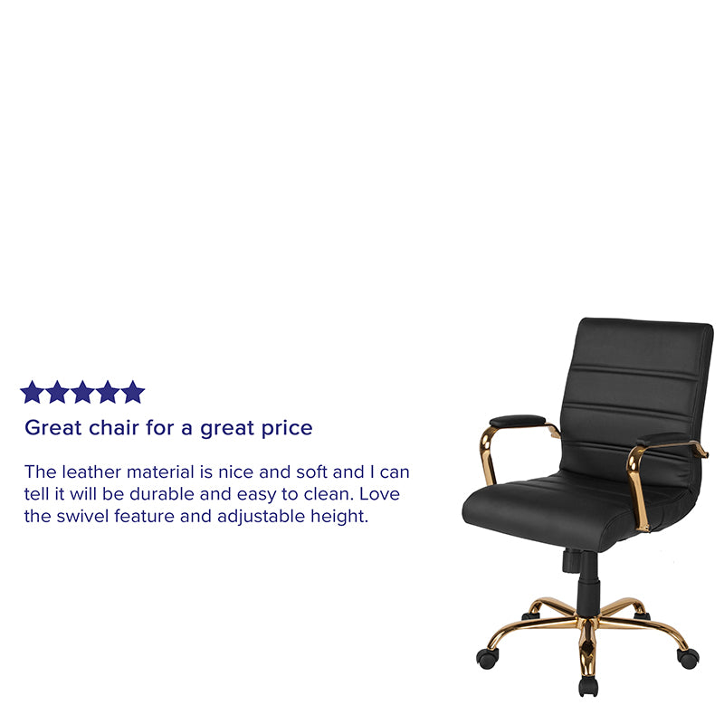 Black Mid-back Leather Chair