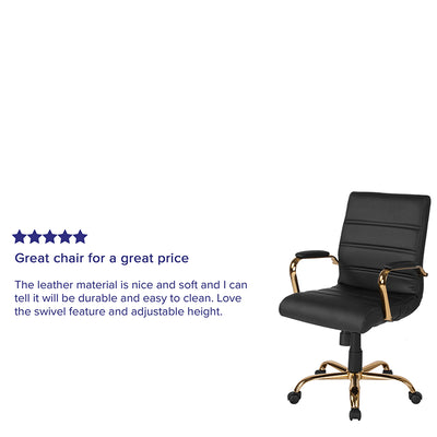 Black Mid-back Leather Chair