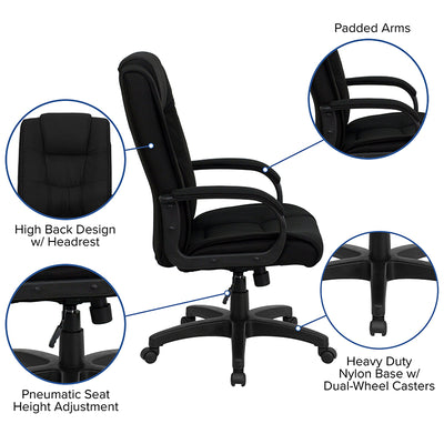 Black High Back Fabric Chair