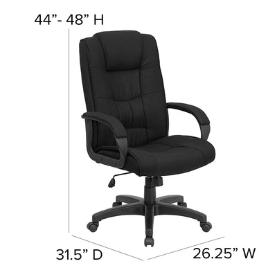 Black High Back Fabric Chair