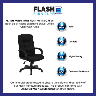 Black High Back Fabric Chair
