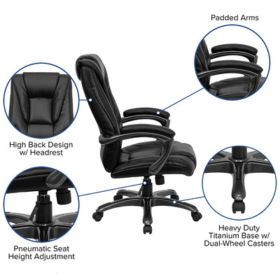 Black High Back Leather Chair