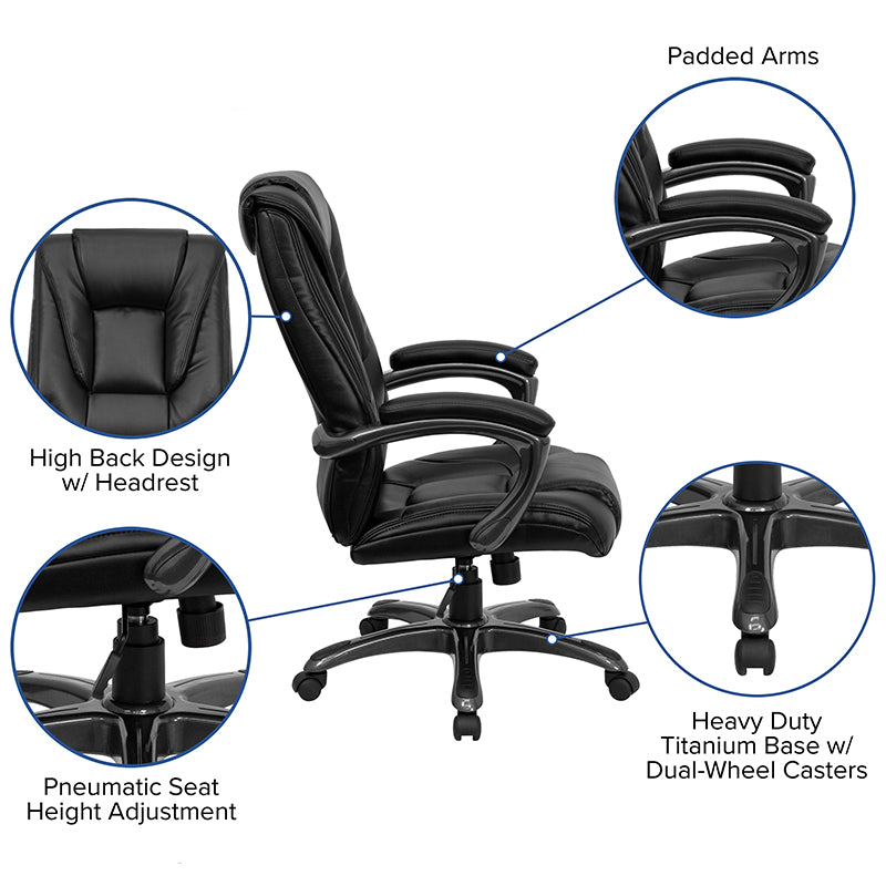 Black High Back Leather Chair