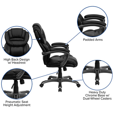 Black High Back Leather Chair