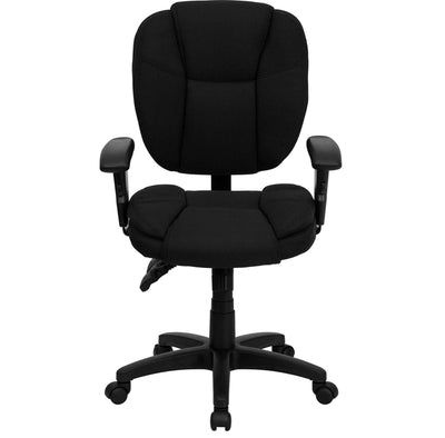 Black Mid-back Fabric Chair