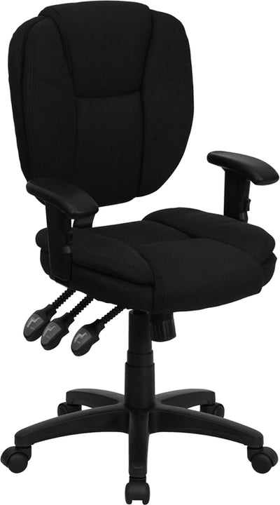 Black Mid-back Fabric Chair