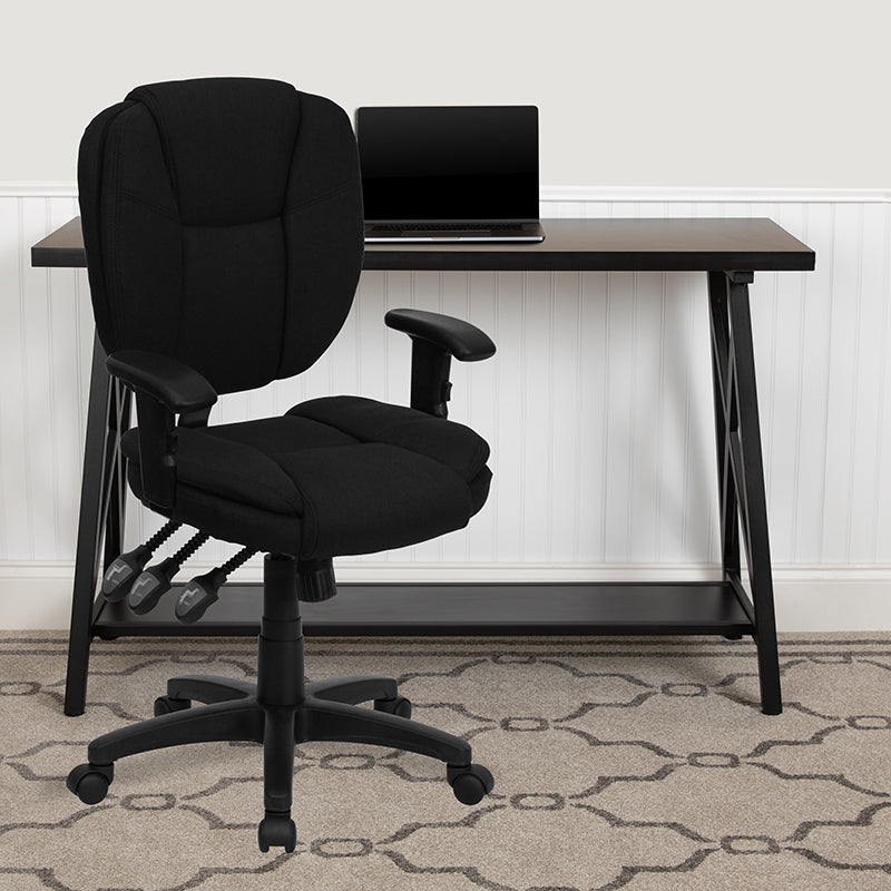 Black Mid-back Fabric Chair