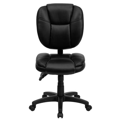 Black Mid-back Leather Chair