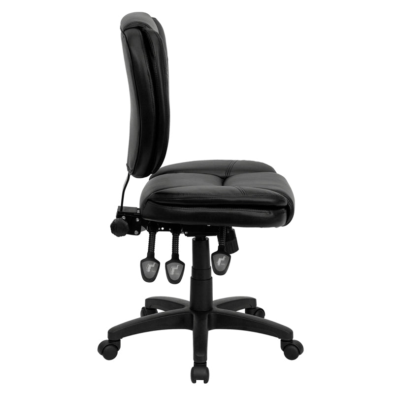 Black Mid-back Leather Chair